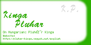 kinga pluhar business card